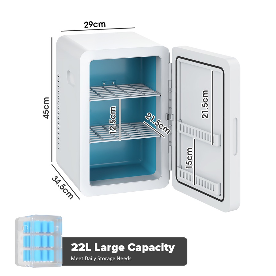 Advwin 22L Mini Fridge, Portable Car Fridge Makeup Refrigerators AC/DC Powered Cooler and Warmer