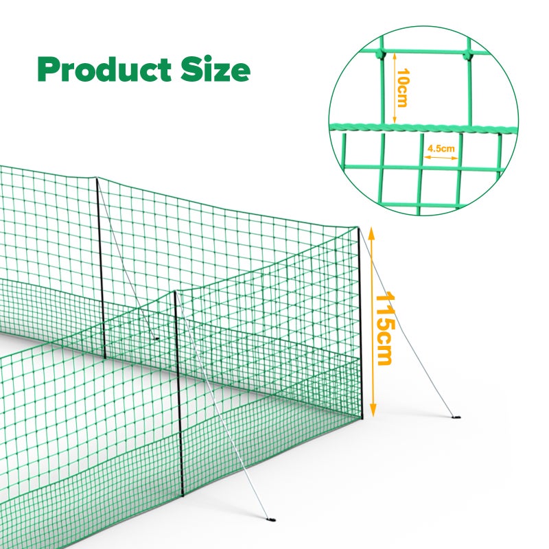 115cm x 12m Poultry Net Chicken Fence Netting Ducks Hens Cage Goose Coop