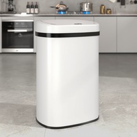 Advwin 50L Motion Sensor Bin Stainless Steel Waste Rubbish Trash Can Automatic Recycle Bin White/Black/Silver