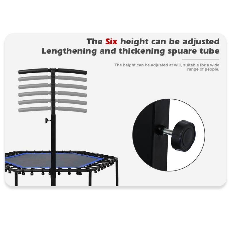 Buy ADVWIN 50 inch Fitness Trampoline with Adjustable Handle Cardio Exercise  Trampoline for Adult Home and Gym Blue & Black - MyDeal
