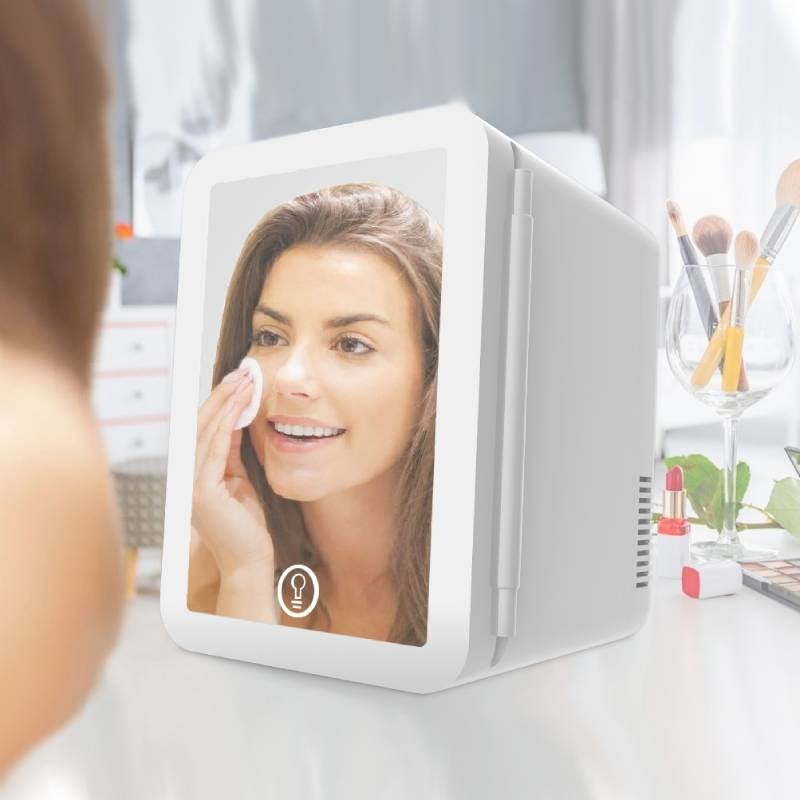 Advwin 5L Portable Mirrored Beauty Fridge with LED Lighting Mini Makeup Refrigerator