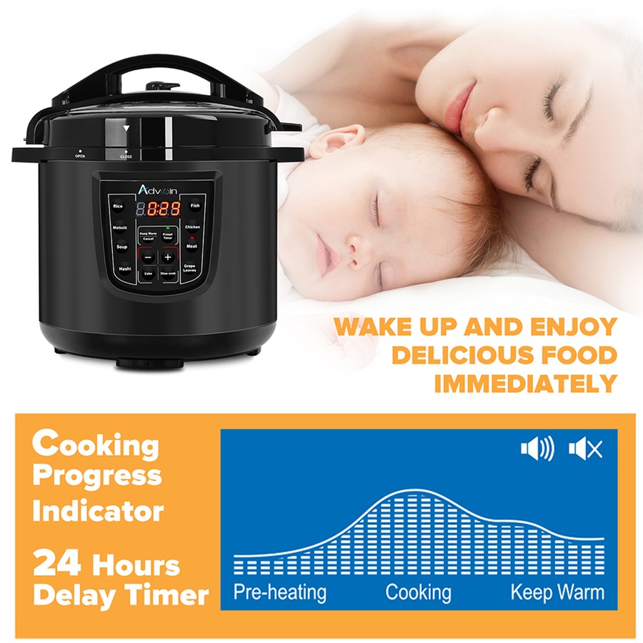 Advwin 10-in-1 6L Electric Stainless Steel Pressure Cooker Multi-cooker Rice Slow Cooker Nonstick Pot