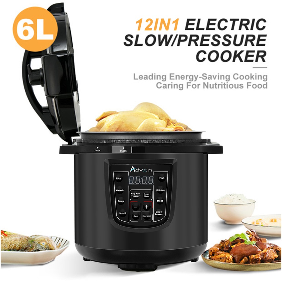 Advwin 10-in-1 6L Electric Stainless Steel Pressure Cooker Multi-cooker Rice Slow Cooker Nonstick Pot