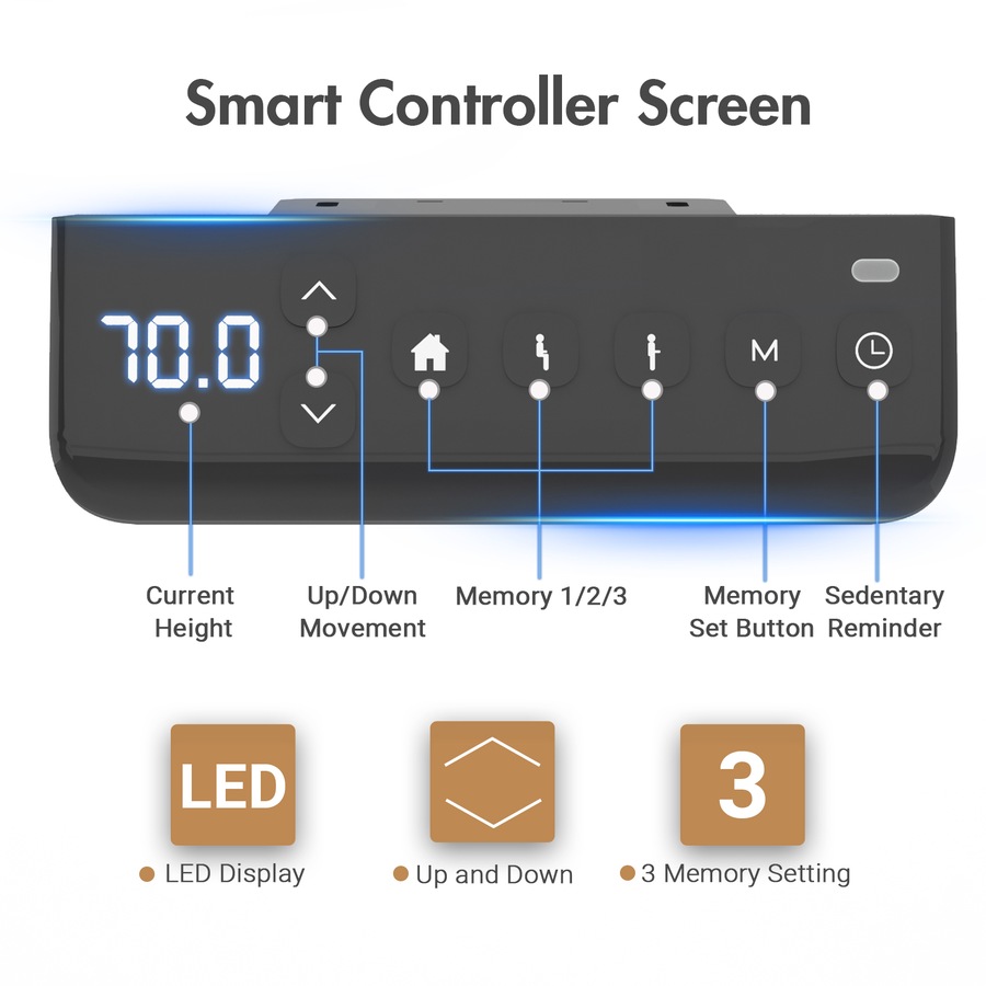 Adjustable Height Electric Standing Desk, Motorised Stand Up Desk Sit Stand Desk 140cm Splice Board, Bright Silver Frame/White Table Top