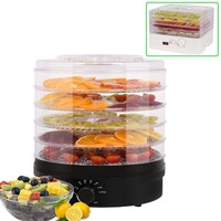 Advwin Adjustable Trays Food Dehydrator Fruit Dryer Meat Jerky Maker 5 Trays White/Black
