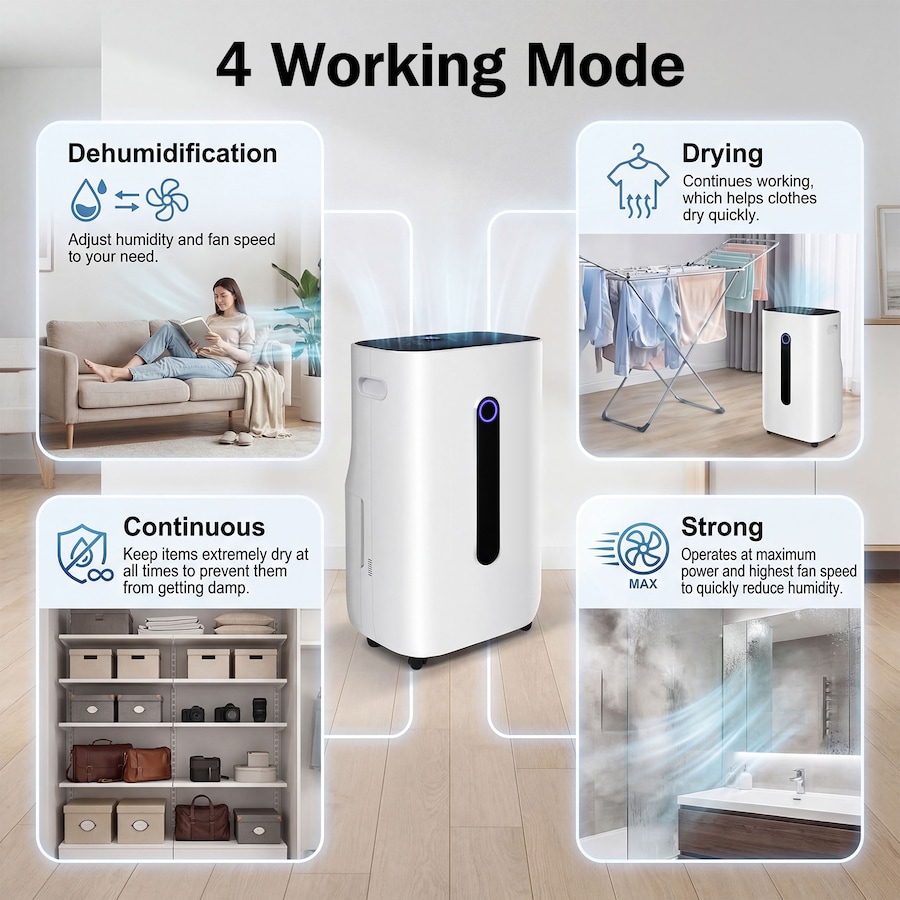 Advwin Dehumidifier 25L/Day Portable Compressor Dehumidifiers Ultra Quiet