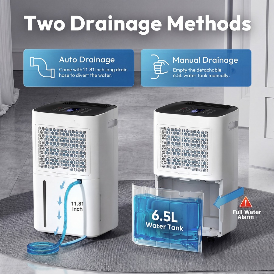 Advwin Dehumidifier 25L/Day Portable Compressor Dehumidifiers Ultra Quiet