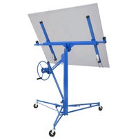 Advwin 11FT Drywall Lift, Panel Hoist 150LBS Heavy Duty Wheel Sheetrock Drywall Lifter Jack Adjustable Telescopic Arm & 3 Lockable Rolling Caster Blue