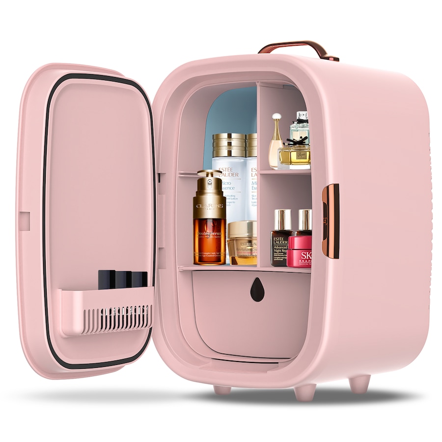 Advwin 15L Mini Makeup Fridge with LED Makeup Mirror Cosmetics Refrigerator Pink