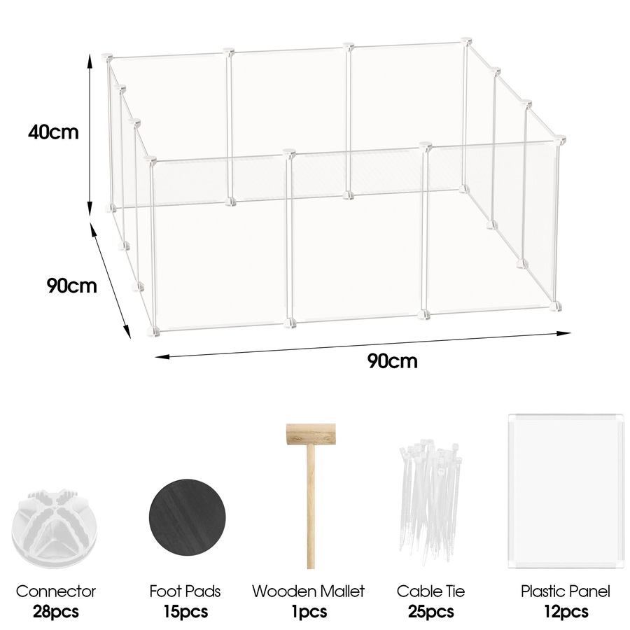 Advwin DIY Small Animal Playpen 12 Panels Pet Fence Yard Play Pen