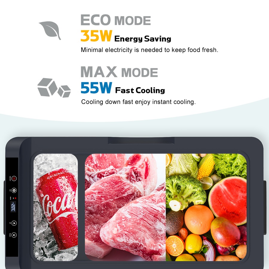 ADVWIN 12V Car Refrigerator, 20L Portable Car Fridge Freezer Compressor Cooler, 12V DC 220~240V AC for Truck Van RV Camper SUV Travel Camping Road Trips