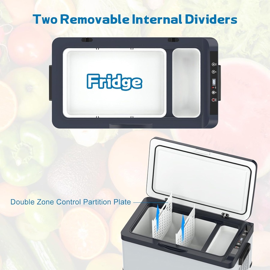 ADVWIN 12V Car Refrigerator, 20L Portable Car Fridge Freezer Compressor Cooler, 12V DC 220~240V AC for Truck Van RV Camper SUV Travel Camping Road Trips