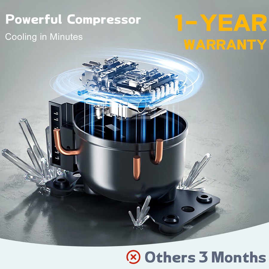 ADVWIN 12V Car Refrigerator, 20L Portable Car Fridge Freezer Compressor Cooler, 12V DC 220~240V AC for Truck Van RV Camper SUV Travel Camping Road Trips