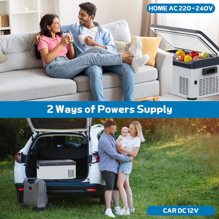 ADVWIN 12V Car Refrigerator, 20L Portable Car Fridge Freezer Compressor Cooler, 12V DC 220~240V AC for Truck Van RV Camper SUV Travel Camping Road Trips