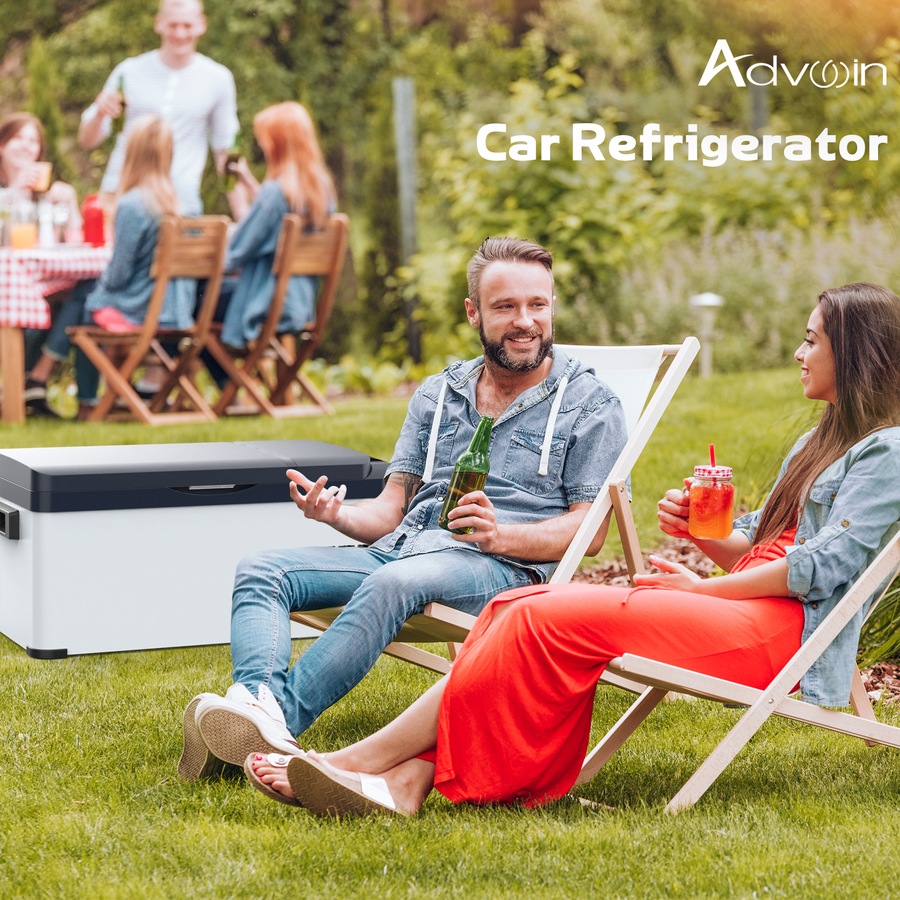 ADVWIN 12V Car Refrigerator, 20L Portable Car Fridge Freezer Compressor Cooler, 12V DC 220~240V AC for Truck Van RV Camper SUV Travel Camping Road Trips