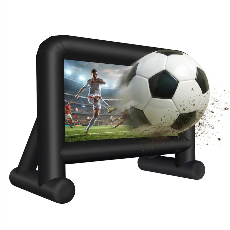 Advwin 16ft Inflatable Movie Screen Outdoor Projector Screen with Blower, Portable Blow Up Cinema for Backyard, Camping & Parties, Supports Front Projection, Easy Setup with Storage Bag & Stakes