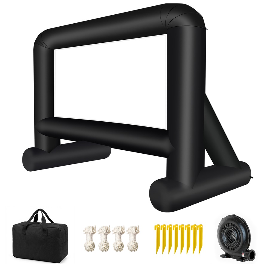 Advwin 16ft Inflatable Movie Screen Outdoor Projector Screen with Blower, Portable Blow Up Cinema for Backyard, Camping & Parties, Supports Front Projection, Easy Setup with Storage Bag & Stakes
