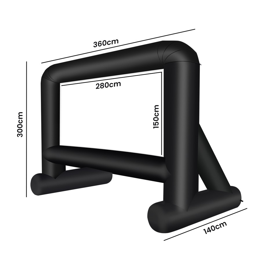 Advwin 16ft Inflatable Movie Screen Outdoor Projector Screen with Blower, Portable Blow Up Cinema for Backyard, Camping & Parties, Supports Front Projection, Easy Setup with Storage Bag & Stakes