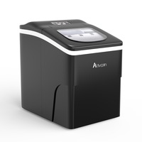 Advwin 2.2L Ice Makers Machine Countertop Commercial Home, Noise Reduction&Portable Intelligent LED Touch Screen, 9 Ice Cubes Made in 6 Minutes, S/L Sizes, Automatic Alarm Prompt, Black