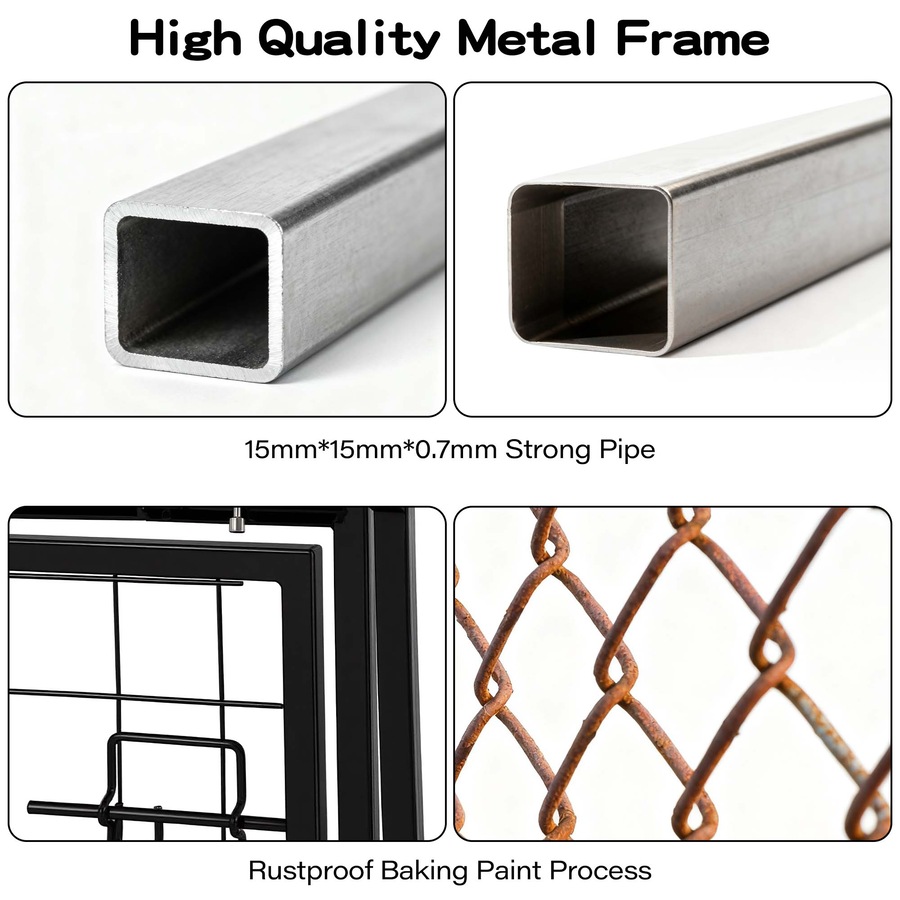 Advwin 240CM Pet Dog Kennel Heavy Duty Metal Dog Cage Outdoor Pet Cage Fence Pen House Enclosure
