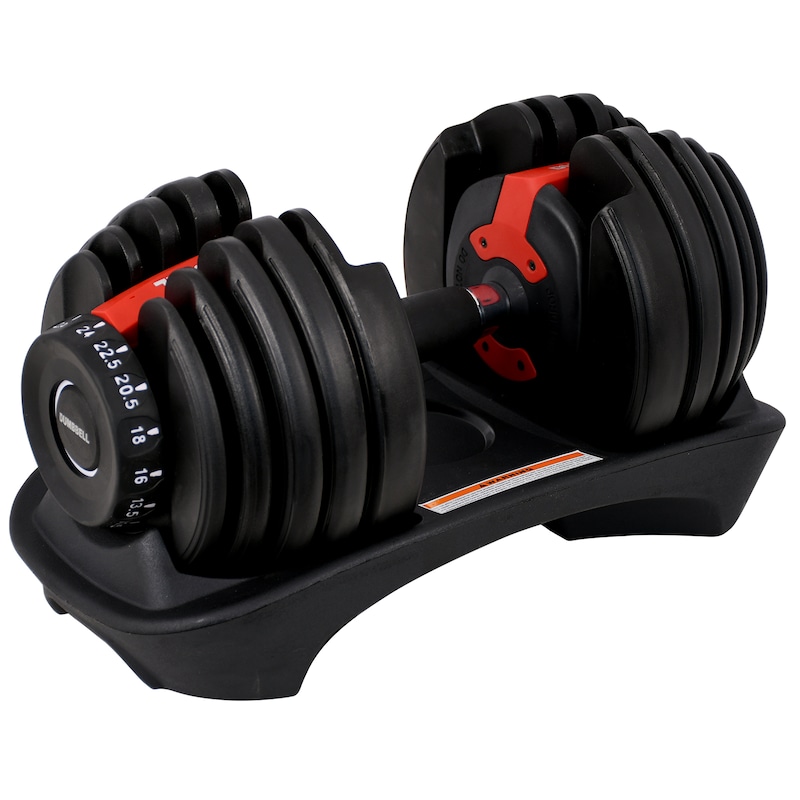 24kg Adjustable Dumbbell Fast Adjust Weight Barbell with Anti-Slip ...