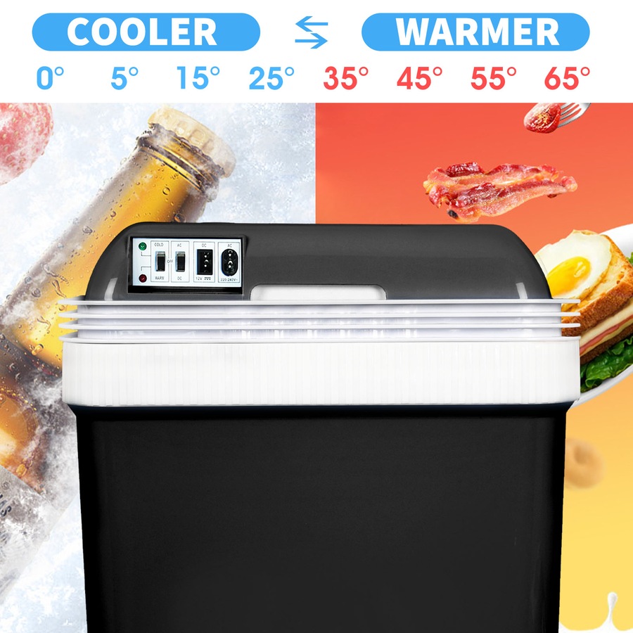ADVWIN 24L Mini Fridge Portable Car Fridge, AC/DC Powered Electric Cooler and Warmer, Black