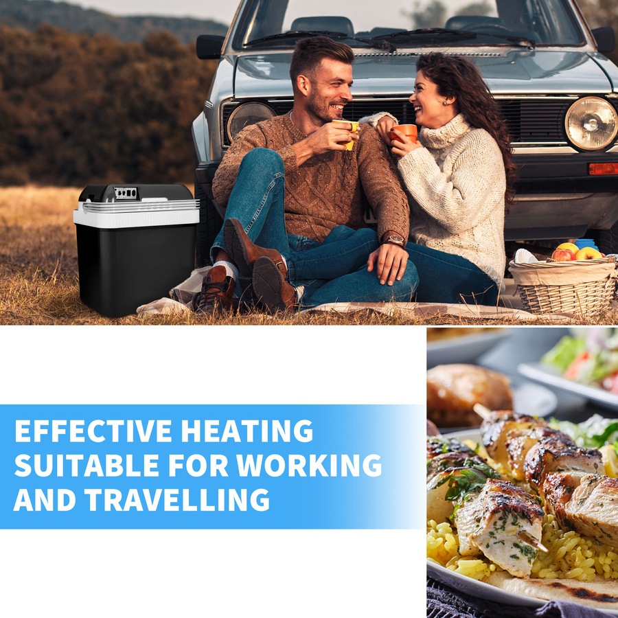 ADVWIN 24L Mini Fridge Portable Car Fridge, AC/DC Powered Electric Cooler and Warmer, Black