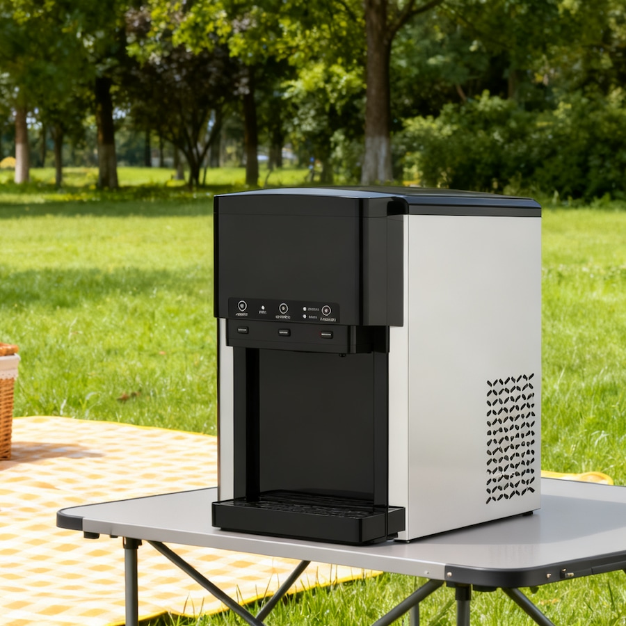 ADVWIN 3-in-1 Ice Maker, Countertop Crushed Style Ice Crusher and Cube Maker with Cold Water Dispenser, Stainless Steel