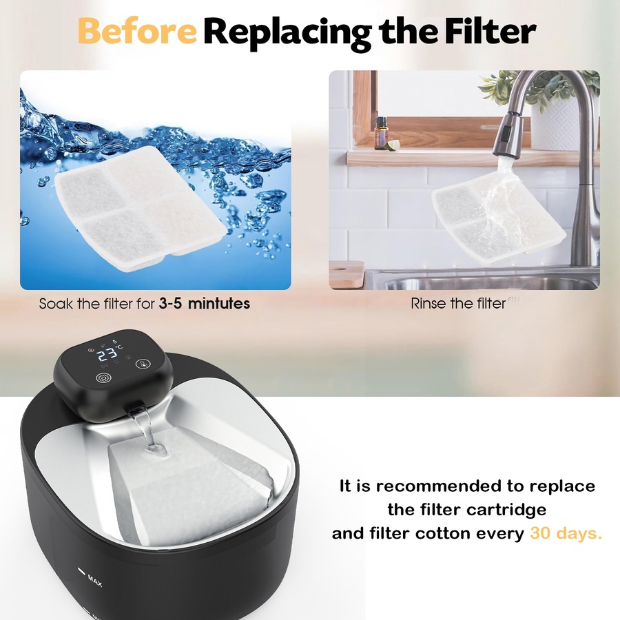 Advwin 3 Pack Pet Water Fountain Filter Replacement