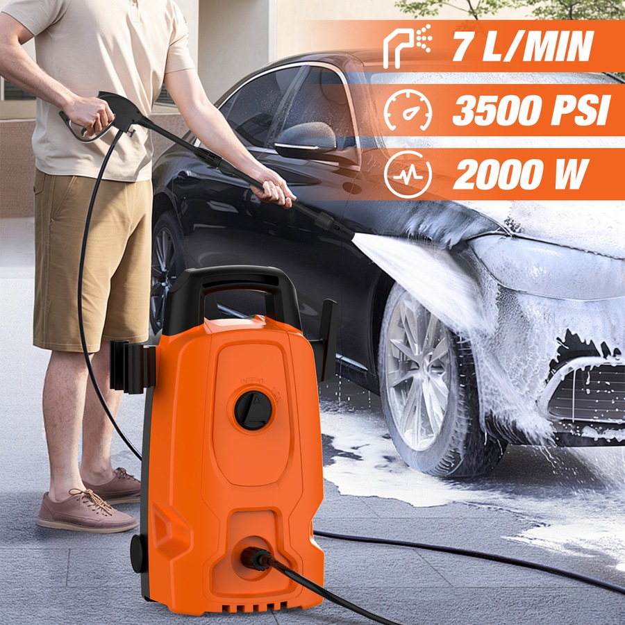 Advwin 3500PSI Pressure Washer 2000W with 5m High Pressure Hose, Orange