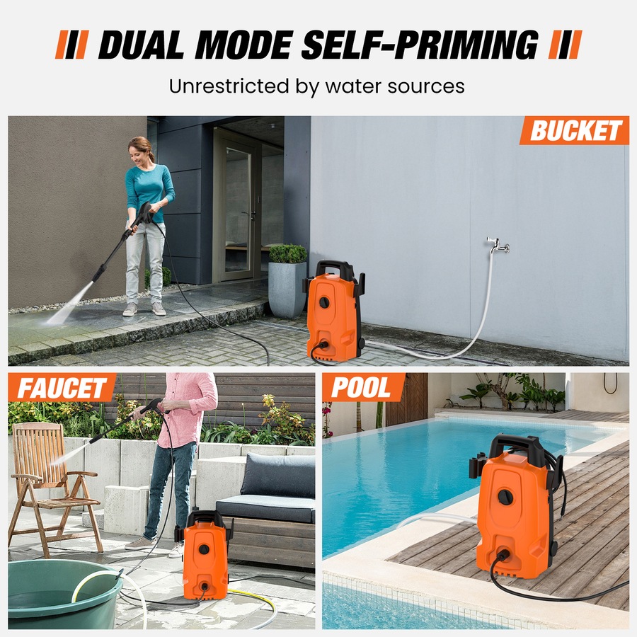 Advwin 3500PSI Pressure Washer 2000W with 5m High Pressure Hose, Orange