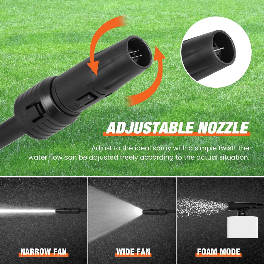 Advwin 3500PSI Pressure Washer 2000W with 5m High Pressure Hose, Orange