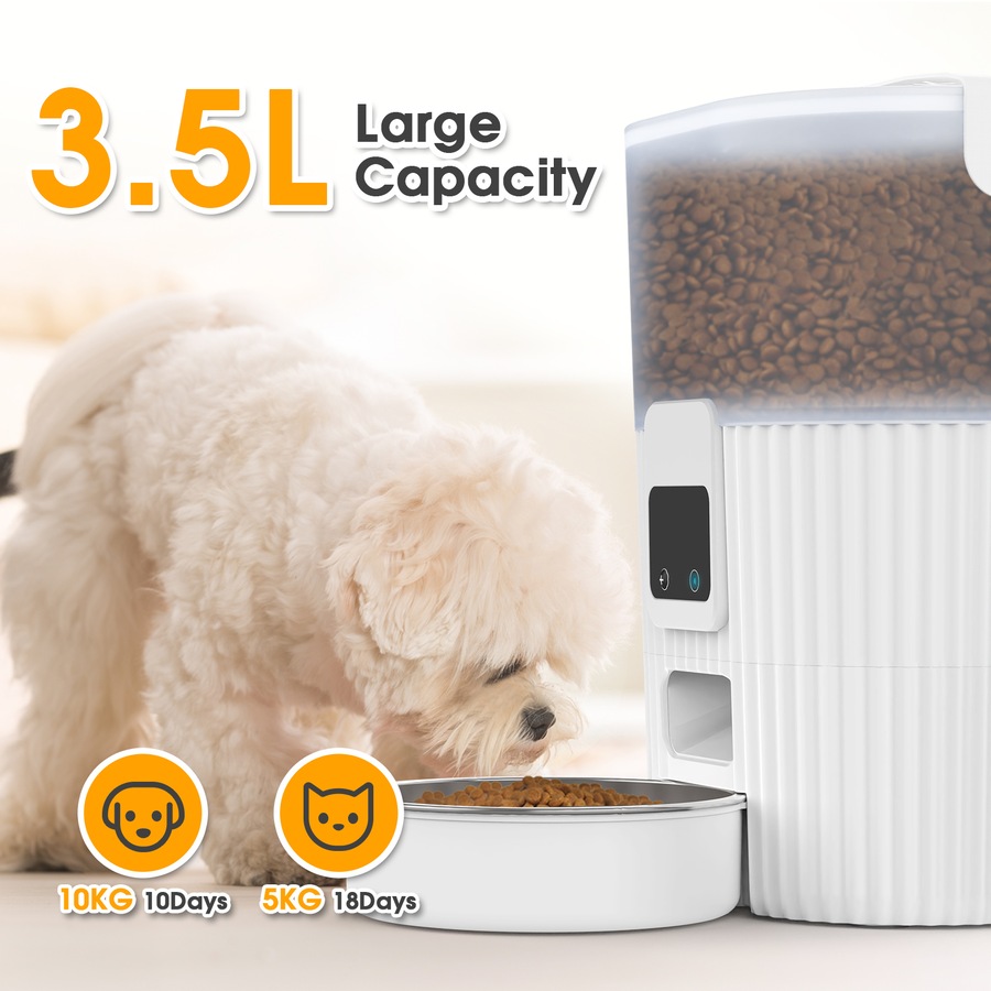 Advwin 3.5L WiFi Automatic Cat Feeder with App Remote Control, Programmable Pet Feeder, Automatic Dog Food Dispenser for Cats, Rabbits & Small Dogs