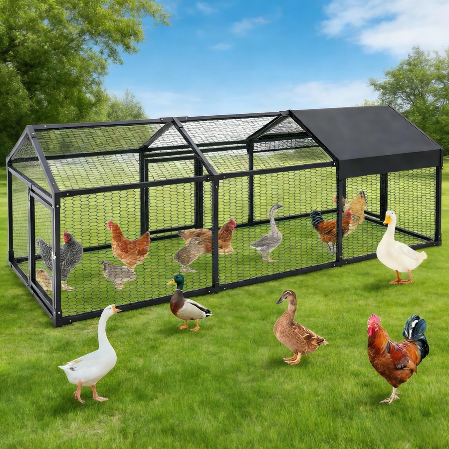 Buy Advwin 3x1x1M Chicken Coop Rabbit Hutch with Cover Poultry Cage Run ...