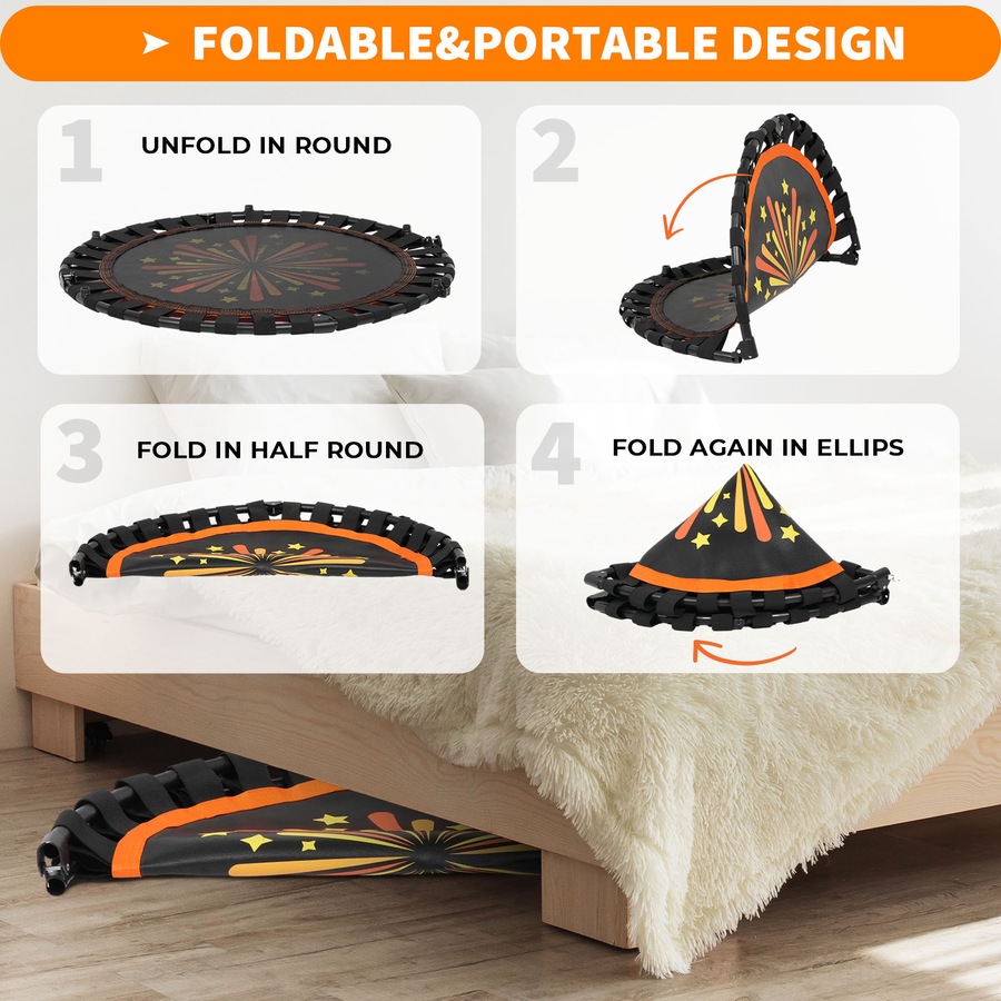 ADVWIN 40-inch Mini Trampoline Fitness Rebounder for Adults and Kids Max Load 150kg