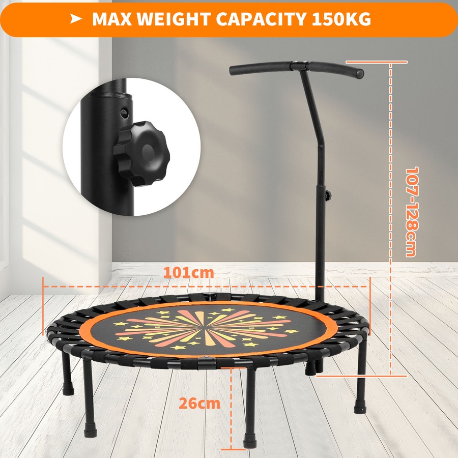 ADVWIN 40-inch Mini Trampoline Fitness Rebounder for Adults and Kids Max Load 150kg