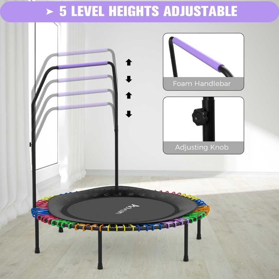 Advwin 48" Mini Trampoline Rebounder Foldable Fitness Trampoline for Adults and Kids Max Load 150kg