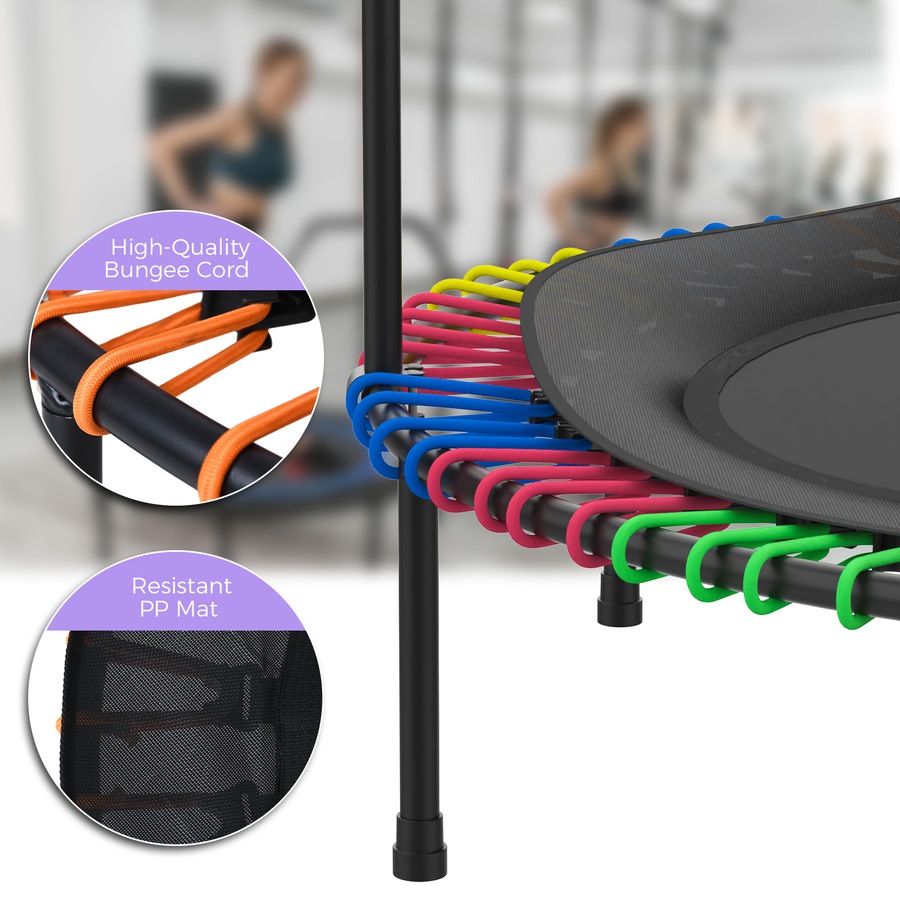 Advwin 48" Mini Trampoline Rebounder Foldable Fitness Trampoline for Adults and Kids Max Load 150kg