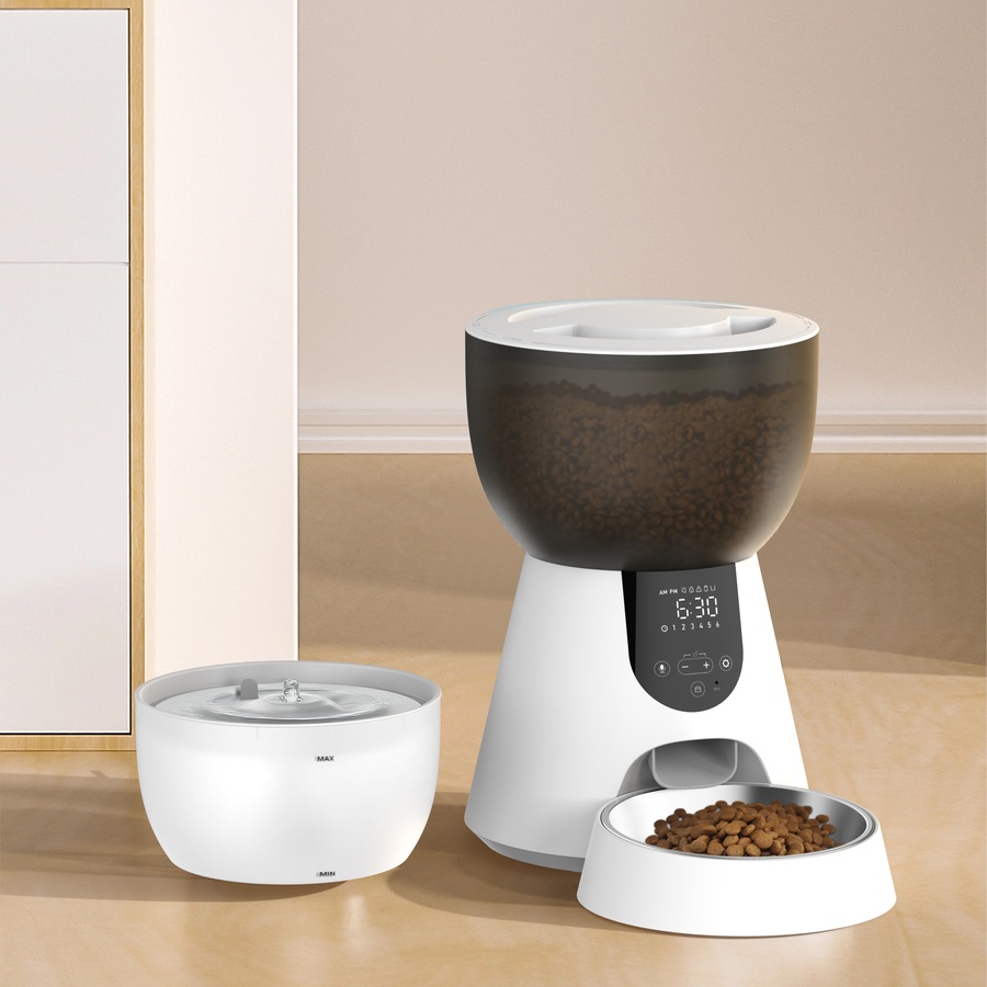 Advwin 4L Automatic Pet Feeder and 3L Water Fountain Timed Pet Food Dispenser