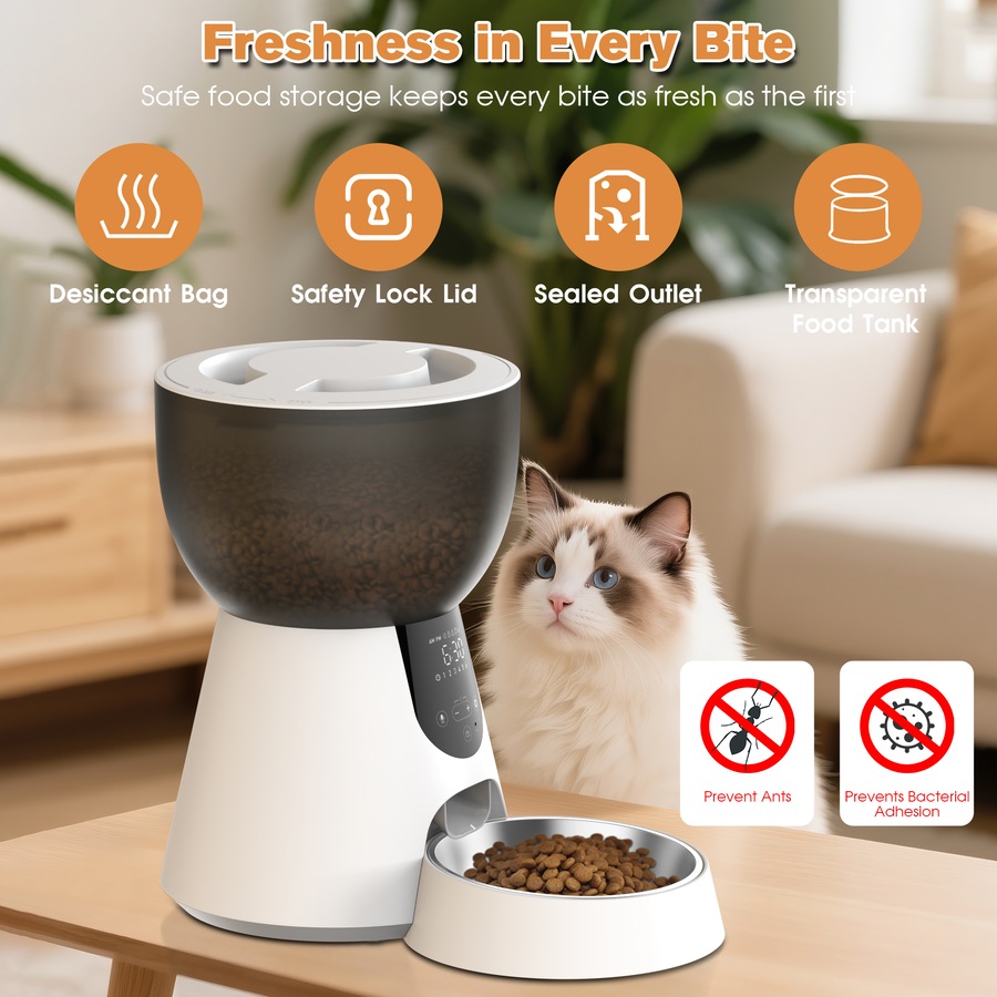 Advwin 4L Automatic Pet Feeder and 3L Water Fountain Timed Pet Food Dispenser