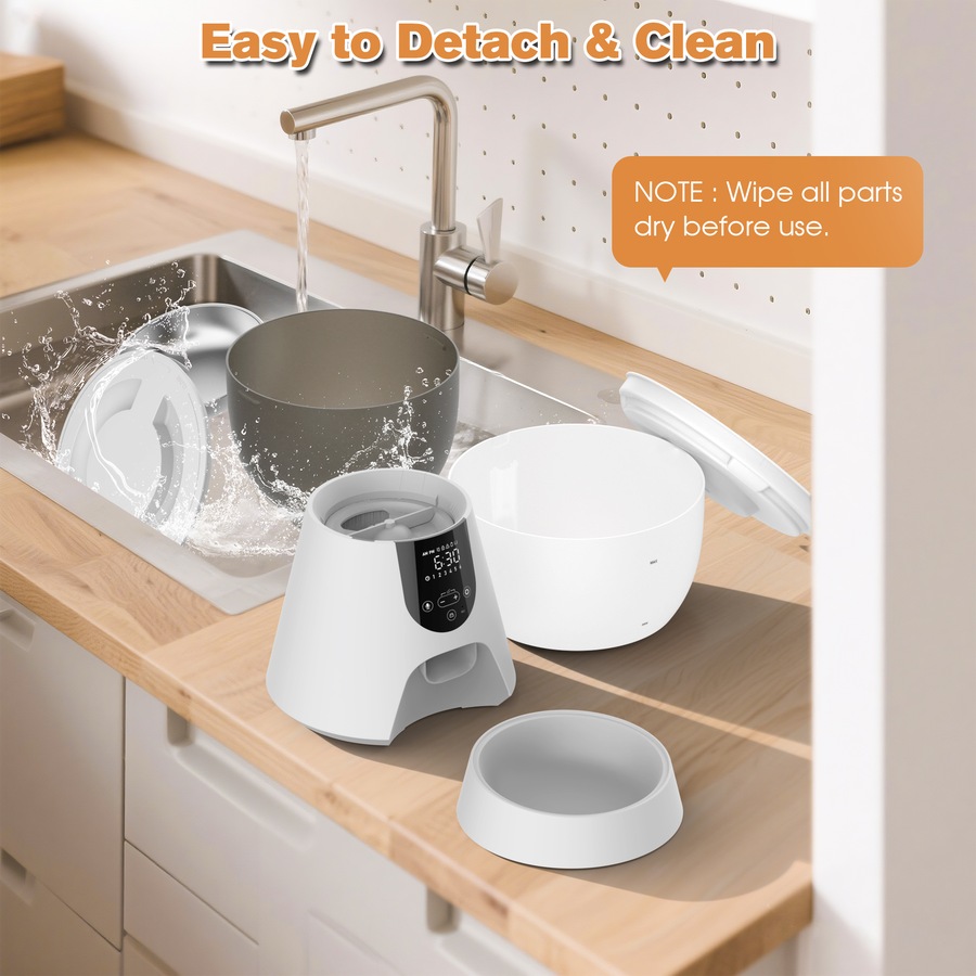 Advwin 4L Automatic Pet Feeder and 3L Water Fountain Timed Pet Food Dispenser