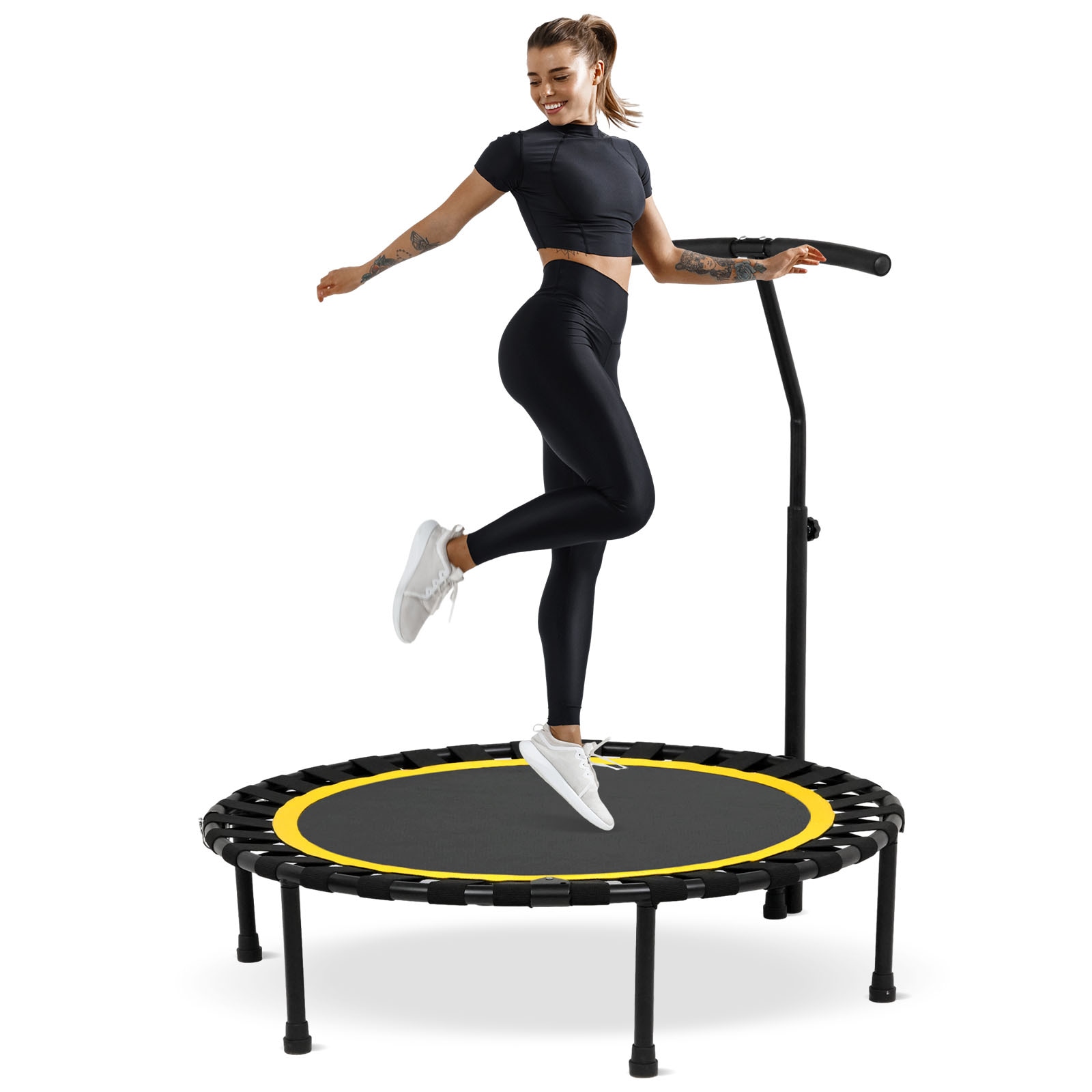 ADVWIN 50-inch Mini Trampoline Fitness Rebounder for Adults and Kids Max Load 150kg