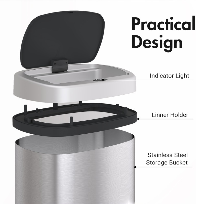 Buy Advwin 50L Motion Sensor Bin Automatic Rubbish Bins Smart Kitchen