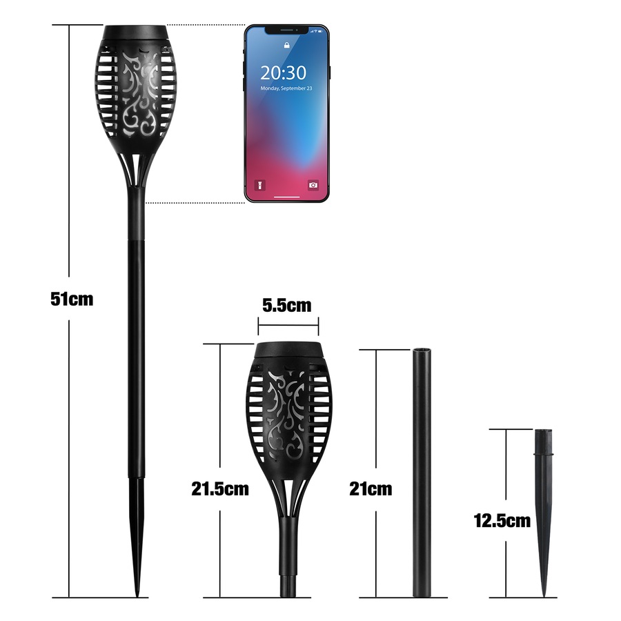 Advwin 6 Pack Solar Torch Light Flickering Flame Lights Solar Garden Lights