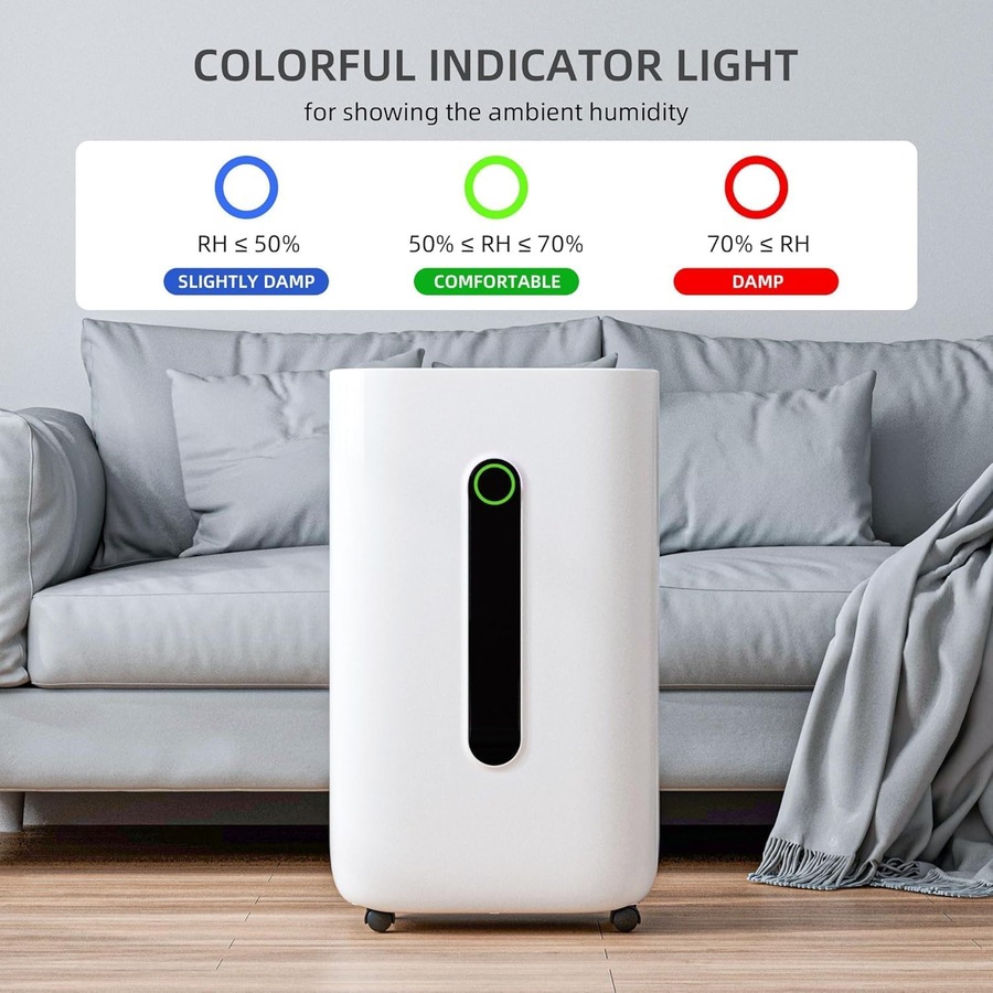 ADVWIN Dehumidifiers, 25 L/Day, Large Air Dehumidifier with Drain Hose 6.5L Water Tank for Bedroom, Bathroom, Wardrobe Room, Office, White