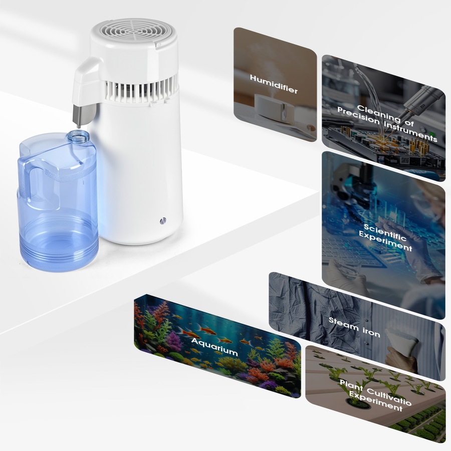 Advwin 6L Water Distiller, Countertop Distilled Water Maker Machine, Remove Fluoride & Hardness Water Distillation Machine, Stainless Steel Distiller for Home Use