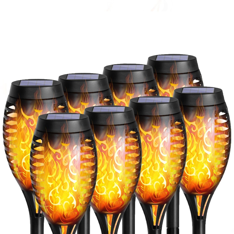 Advwin 8 Pack Solar Torch Light Flickering Flame Lights Solar Garden Lights