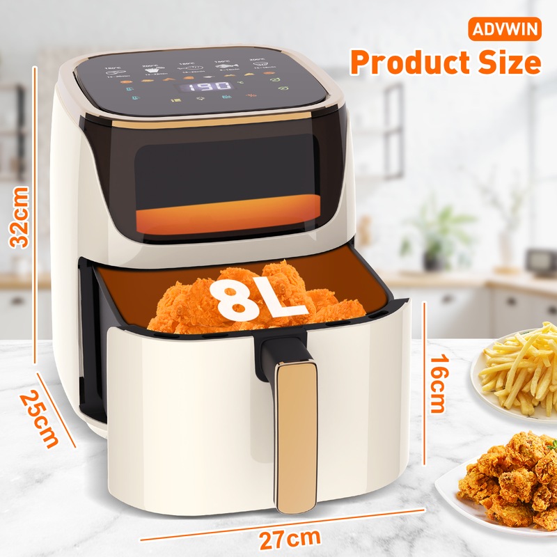Buy Advwin 8L Digital XXL Air Fryer, OilLess Air Fryer, 8 Presets