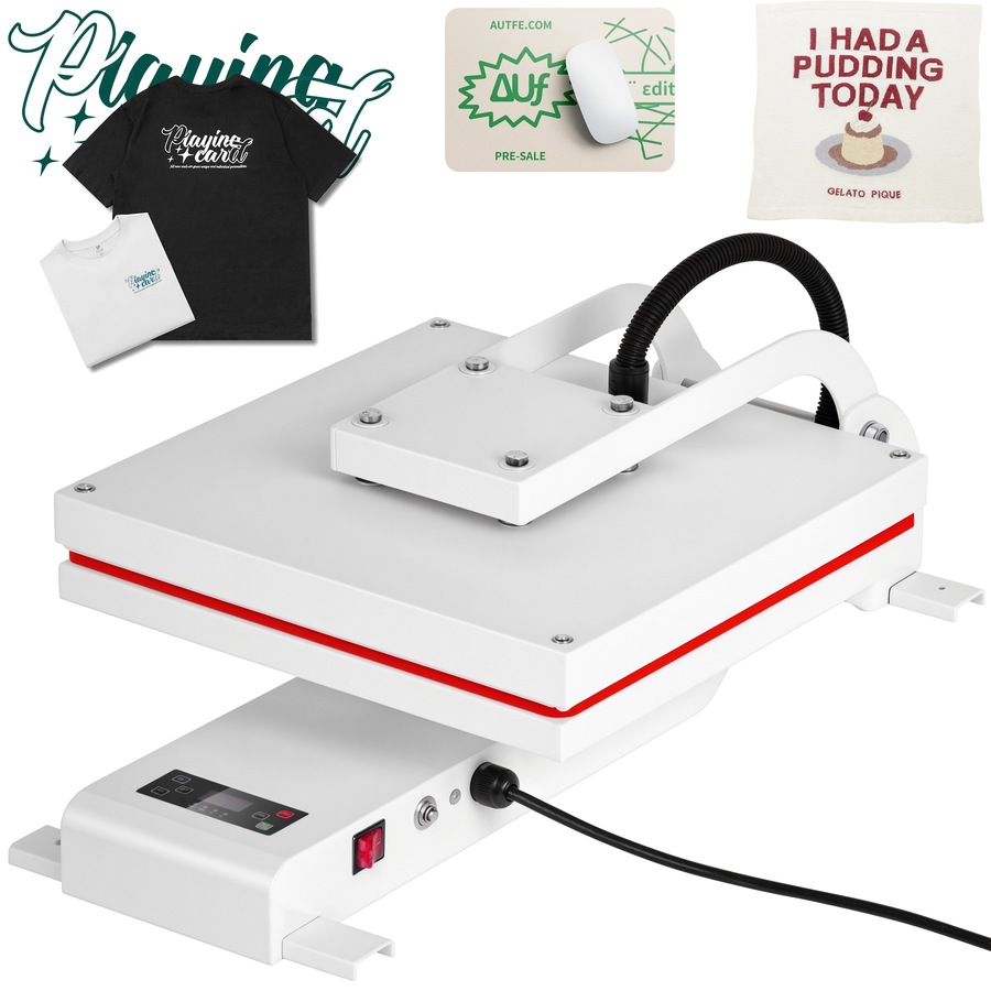 Advwin Auto Heat Press Machine, Smart T Shirt Press Machine with Auto Press Release, Professional Digital Automatic Heat Press Sublimation Fast Even Tshirt Printing Machine