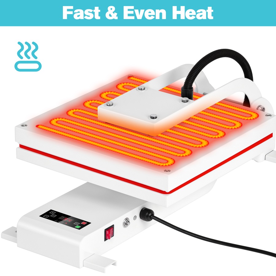 Advwin Auto Heat Press Machine, Smart T Shirt Press Machine with Auto Press Release, Professional Digital Automatic Heat Press Sublimation Fast Even Tshirt Printing Machine